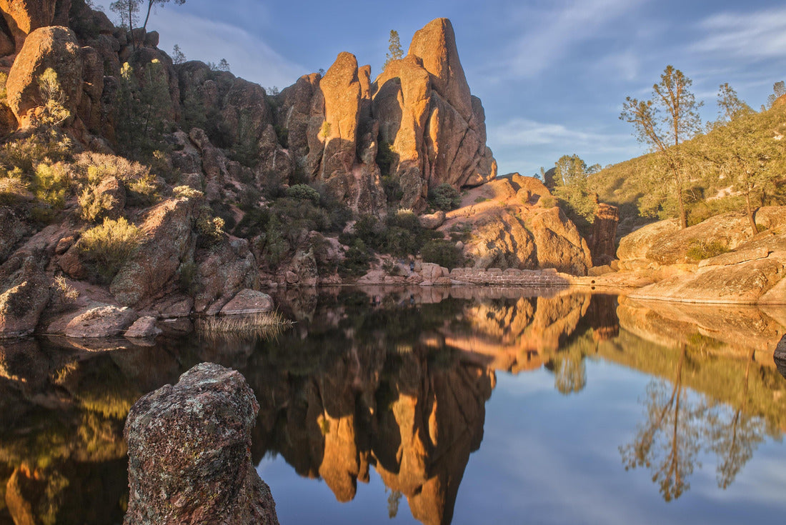 Pinnacles National Park Rock Formations Reflected in Bear Gulch Reservoir During Golden Hour 2000pc Puzzle