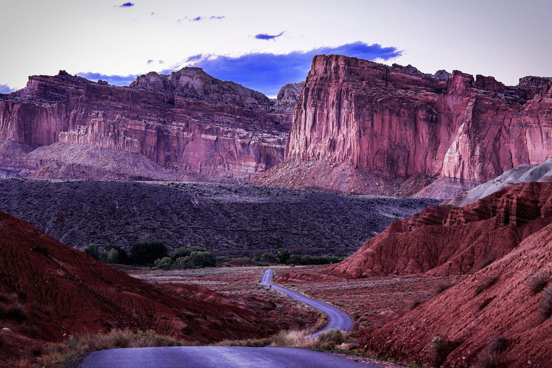 West face of the Waterpocket Fold along the Capitol Reef Scenic Drive in Capitol Reef National Park photographed from the park scenic drive at dusk 2000pc Puzzle