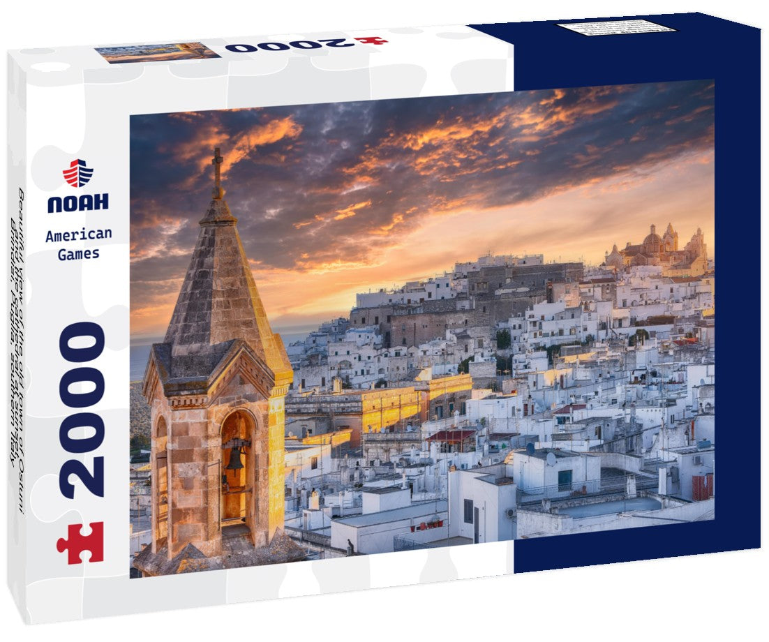 Beautiful view of the old town of Ostuni and the cathedral at sunset. Brindisi, Puglia, southern Italy 2000pc Puzzle