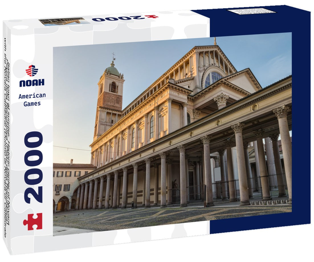Italian town at sunrise. Historic center of Novara, Piazza della Repubblica (Platz della Repubblica) with the Novara Cathedral (Duomo di Novara or Cattedrale di Santa Maria Assunta), Northern Italy 2000pc Puzzle