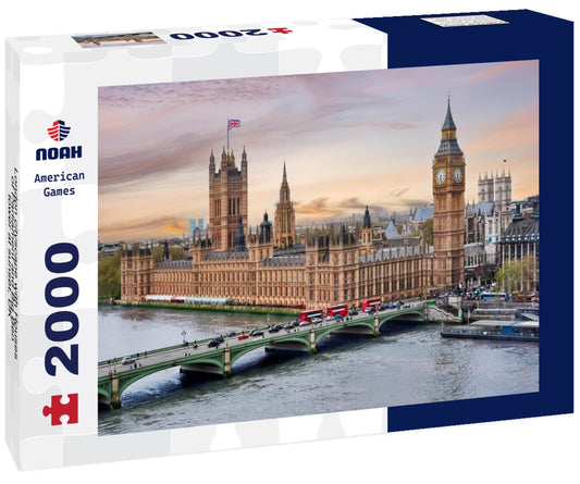 Noah Jigsaw Puzzle London cityscape with Houses of Parliament and Big Ben tower at sunset, UK 2000 pieces