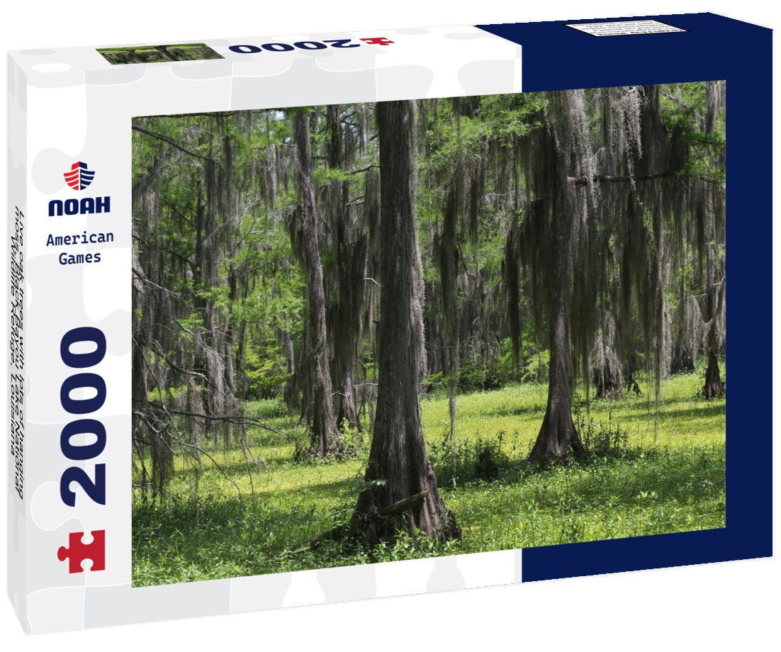 Live oak trees with lots of hanging moss, Black Bayou Lake National Wildlife Refuge, Louisiana 2000pc Puzzle