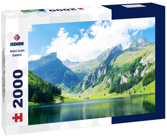 Noah Jigsaw Puzzle Lake in the Swiss Alps. Panoramic view of nature and mountains in Switzerland 2000 pieces