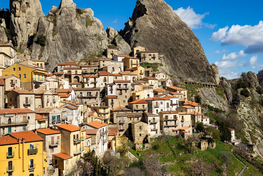 Castelmezzano, Potenza, Basilicata, rock town in winter, landscape, Dolomite style, southern Italy 2000pc Puzzle