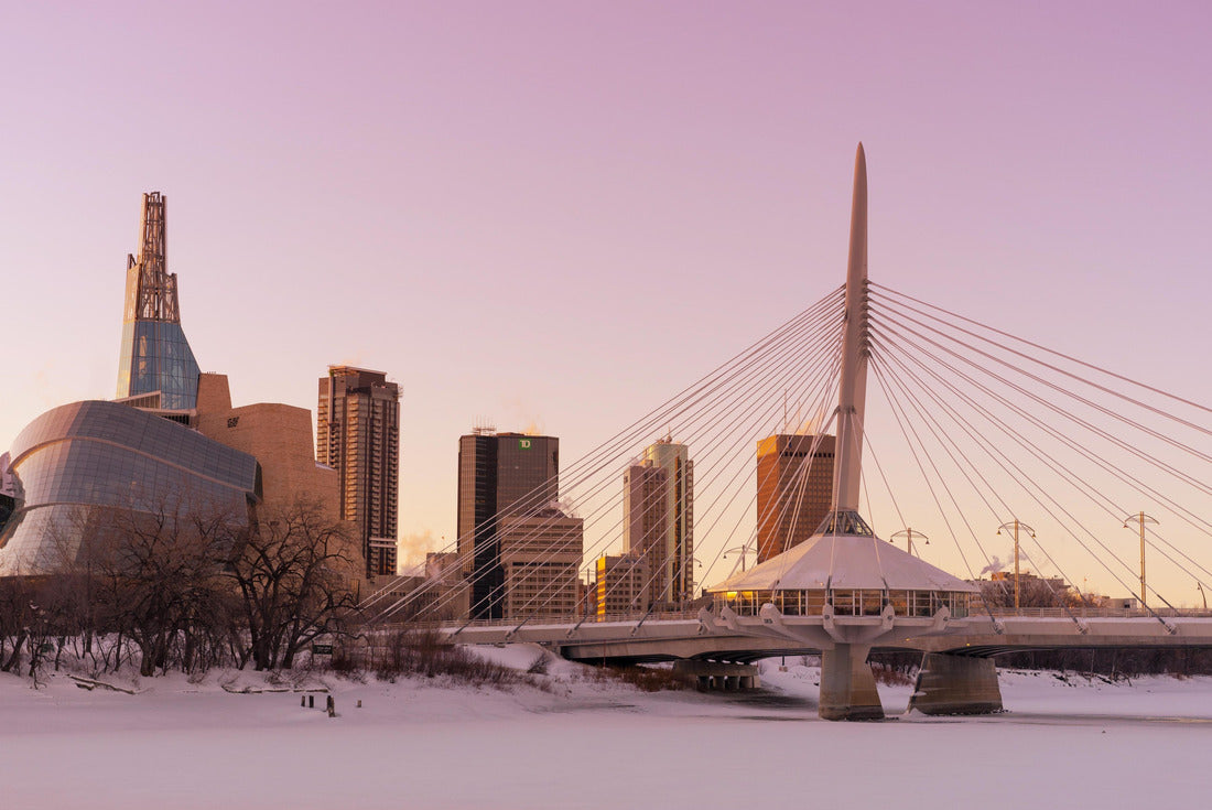 The Provencher Bridge, famous architecture in Winnipeg, Manitoba together with the Canadian Human Rights Museum 2000pc Puzzle