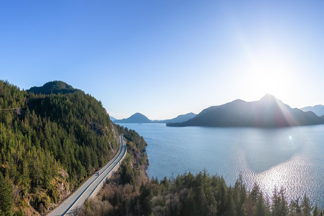 Aerial view of Sea to Sky Highway in Howe Sound. Sunset sky. Between Squamish and Vancouver, BC, Canada 2000pc Puzzle