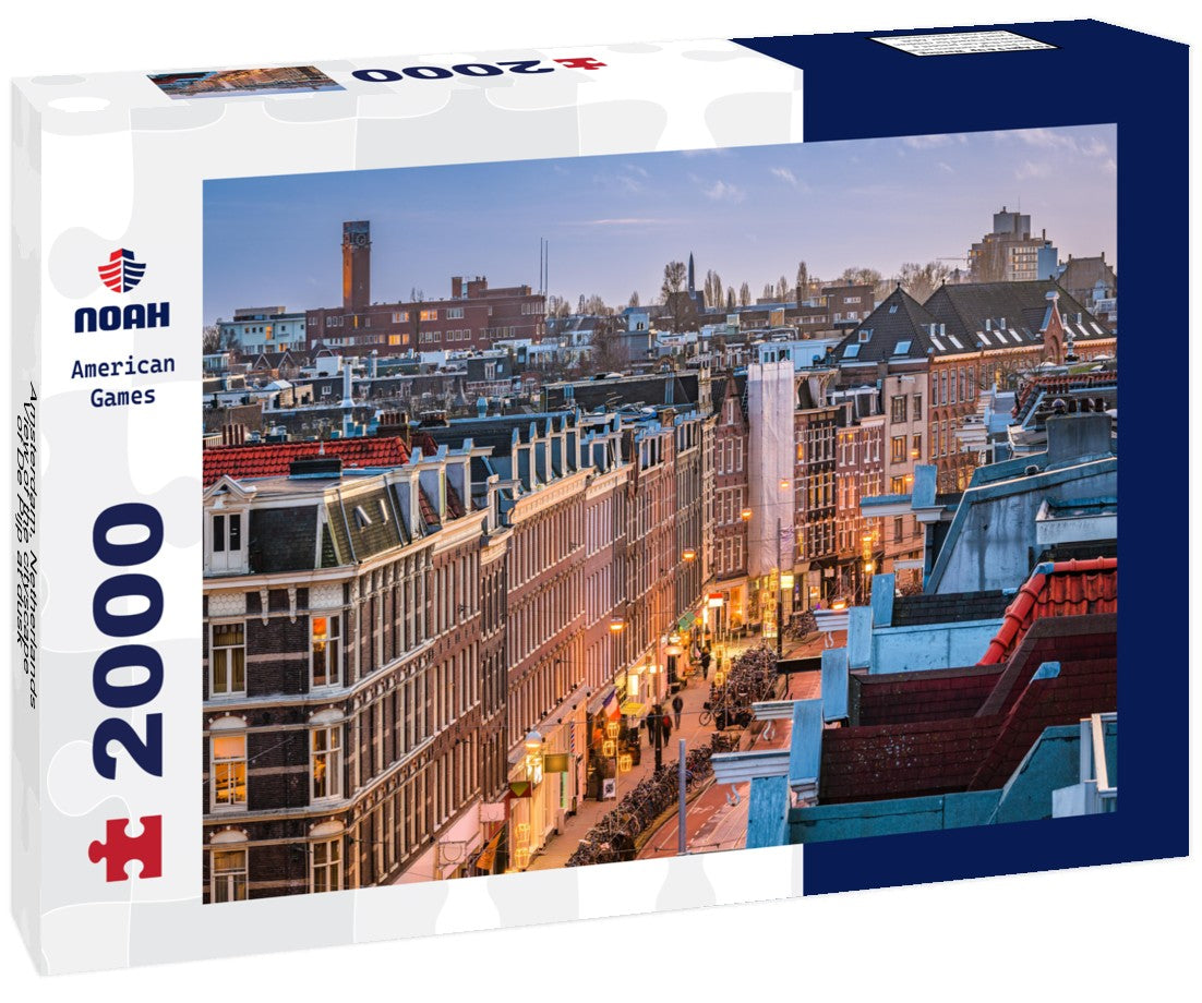 Amsterdam, Netherlands View of the cityscape of De Pijp at dusk 2000pc Puzzle