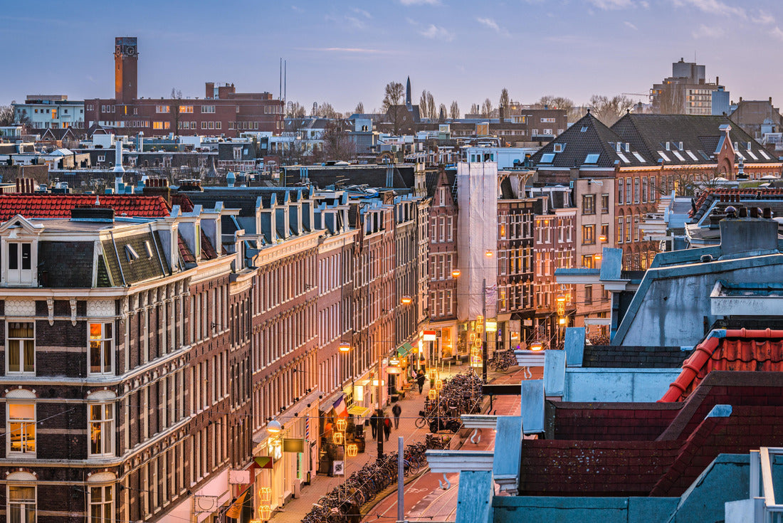 Amsterdam, Netherlands View of the cityscape of De Pijp at dusk 2000pc Puzzle