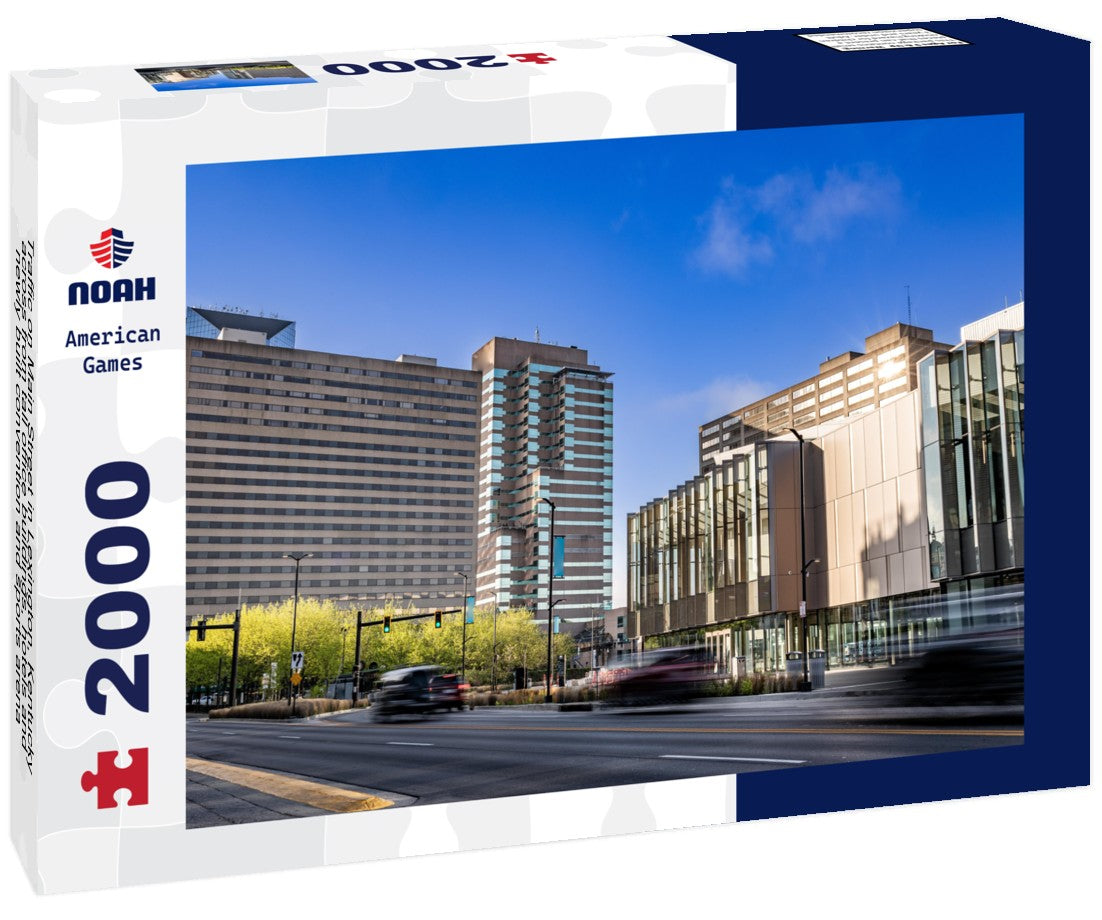 Traffic on Main Street in Lexington, Kentucky, across from tall office buildings, hotels and newly built convention and sports arena 2000pc Puzzle
