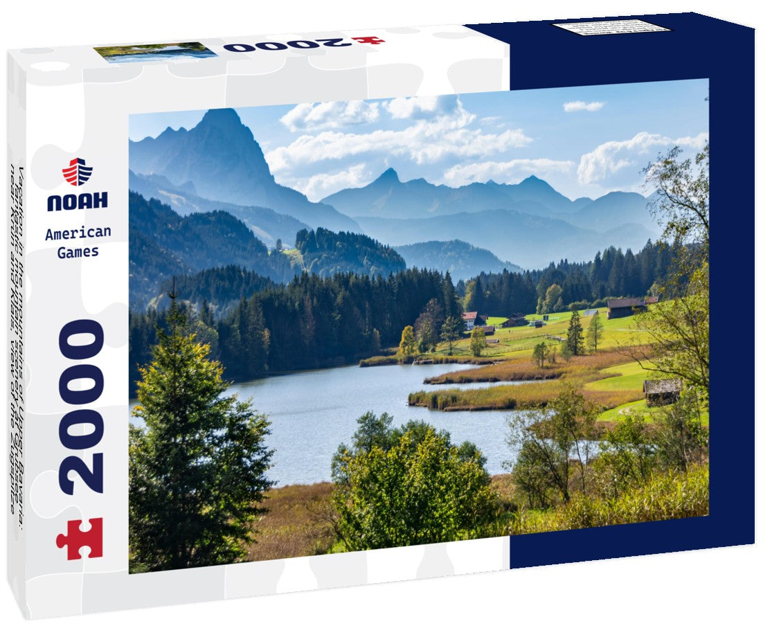Vacation in the mountains of Upper Bavaria: fantastic mountain scenery at Grubsee, near Krün and Klais, view of the Zugspitze 2000pc Puzzle