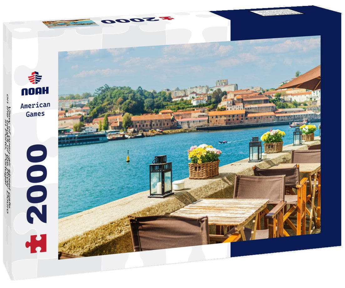 open-air street cafe on the banks of the River Douro in Porto, Portugal 2000pc Puzzle