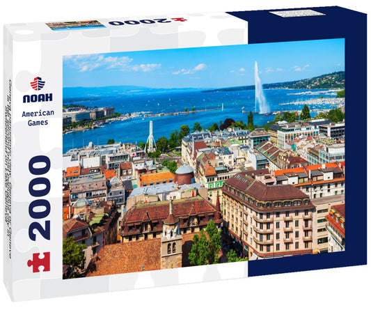 Noah Jigsaw Puzzle Geneva panoramic view. Geneva or Geneve is the second most populous city in Switzerland on Lake Geneva 2000 pieces