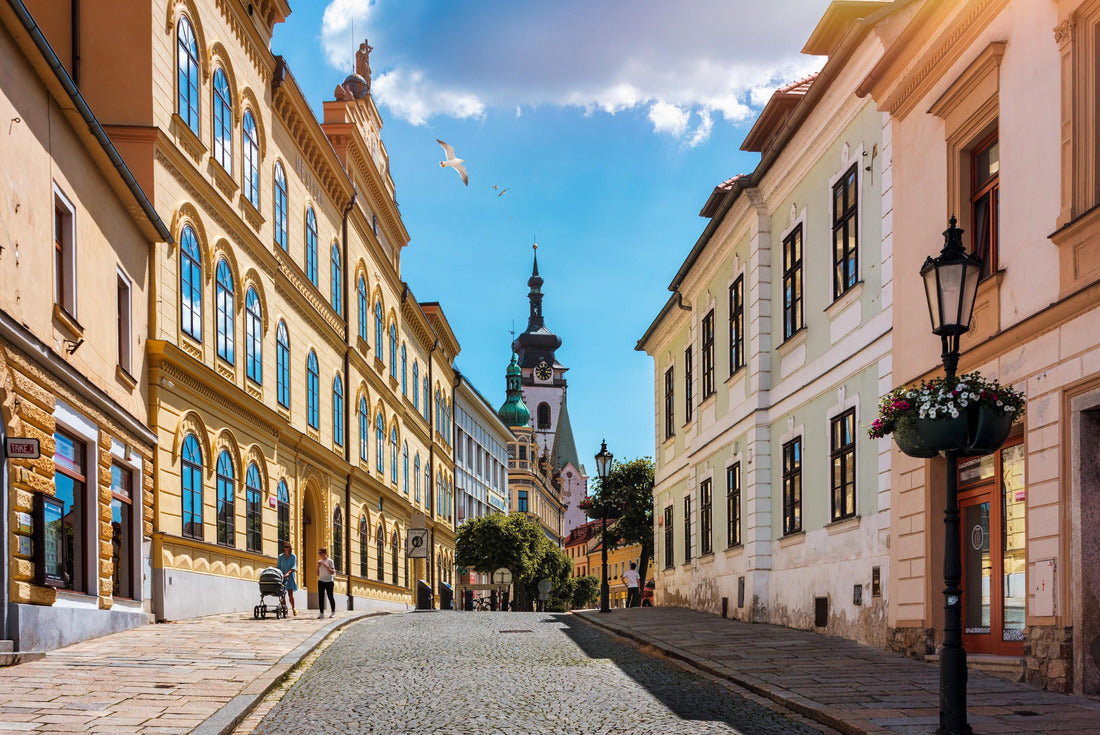 Medieval Town Pisek and historic old street in Southern Bohemia, Czech Republic. Pisek has the oldest preserved early Gothic bridge in the Czech republic 2000pc Puzzle