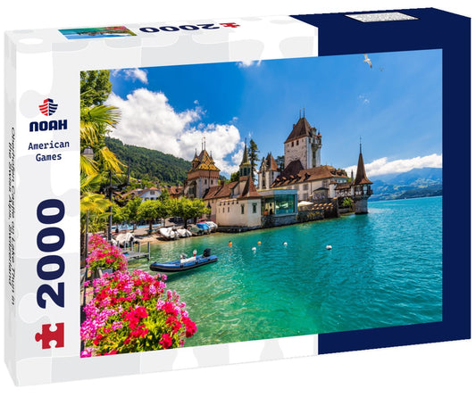 Noah Jigsaw Puzzle Oberhofen Castle on Lake Thun in the Swiss Alps, Switzerland 2000 pieces