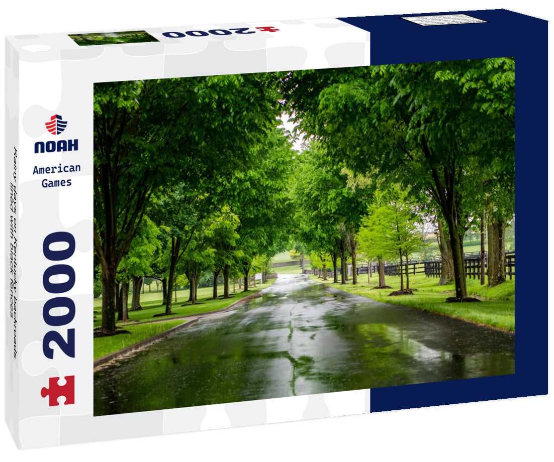 Rainy days on Kentucky backroads, lined with black fences 2000pc Puzzle