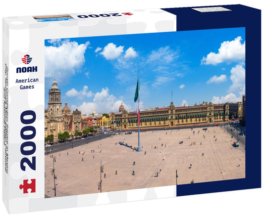 Zocalo Constitution Square in Mexico City, landmark Metropolitan Cathedral and National Palace 2000pc Puzzle