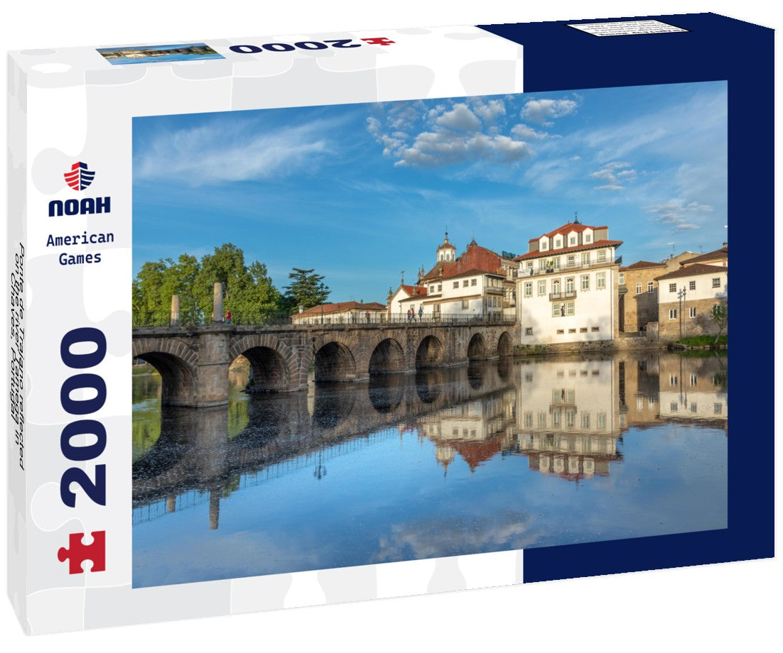 Ponte de Trajano reflected on the river Tamega in Chaves, Portugal 2000pc Puzzle