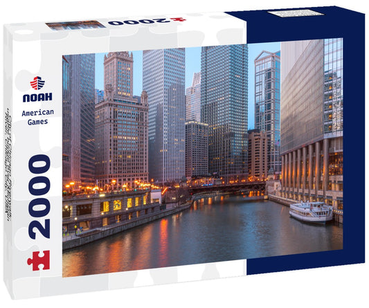 Noah Jigsaw Puzzle City of Chicago Riverwalk: usable bridge over Michigan River, Chicago City, USA 2000 pieces