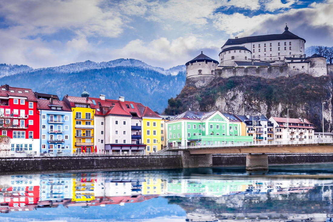 Austria, Kufstein Old Town with medieval fortress on a rock above the Inn River, Alps, Austria 2000pc Puzzle