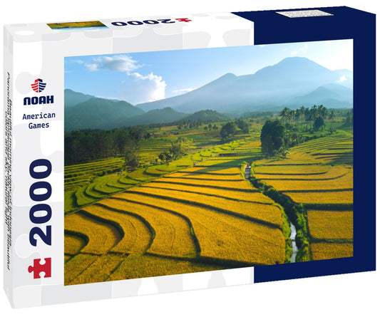 Noah Jigsaw Puzzle Beautiful morning view of Indonesia. Panorama landscape paddy fields with beautiful colors and sky, natural light 2000 pieces