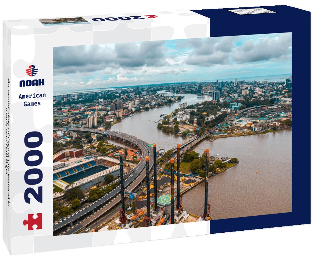 An aerial view of Lagos city waterside roads and buildings 2000pc Puzzle