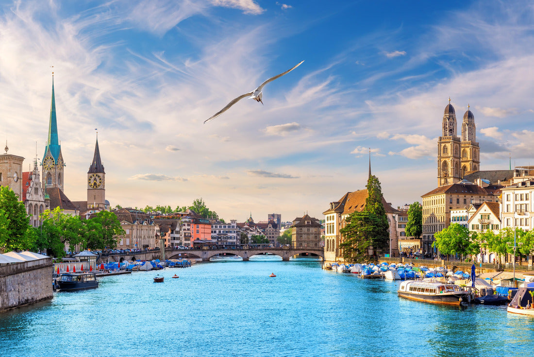 Aerial view of the center of Zurich at sunset, Switzerland 2000pc Puzzle