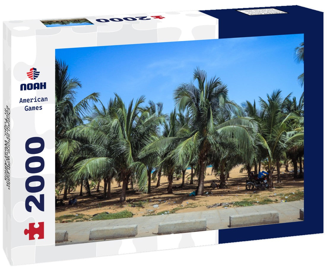 Ocean shore with palm trees and sandy beach in Togo, West Africa 2000pc Puzzle