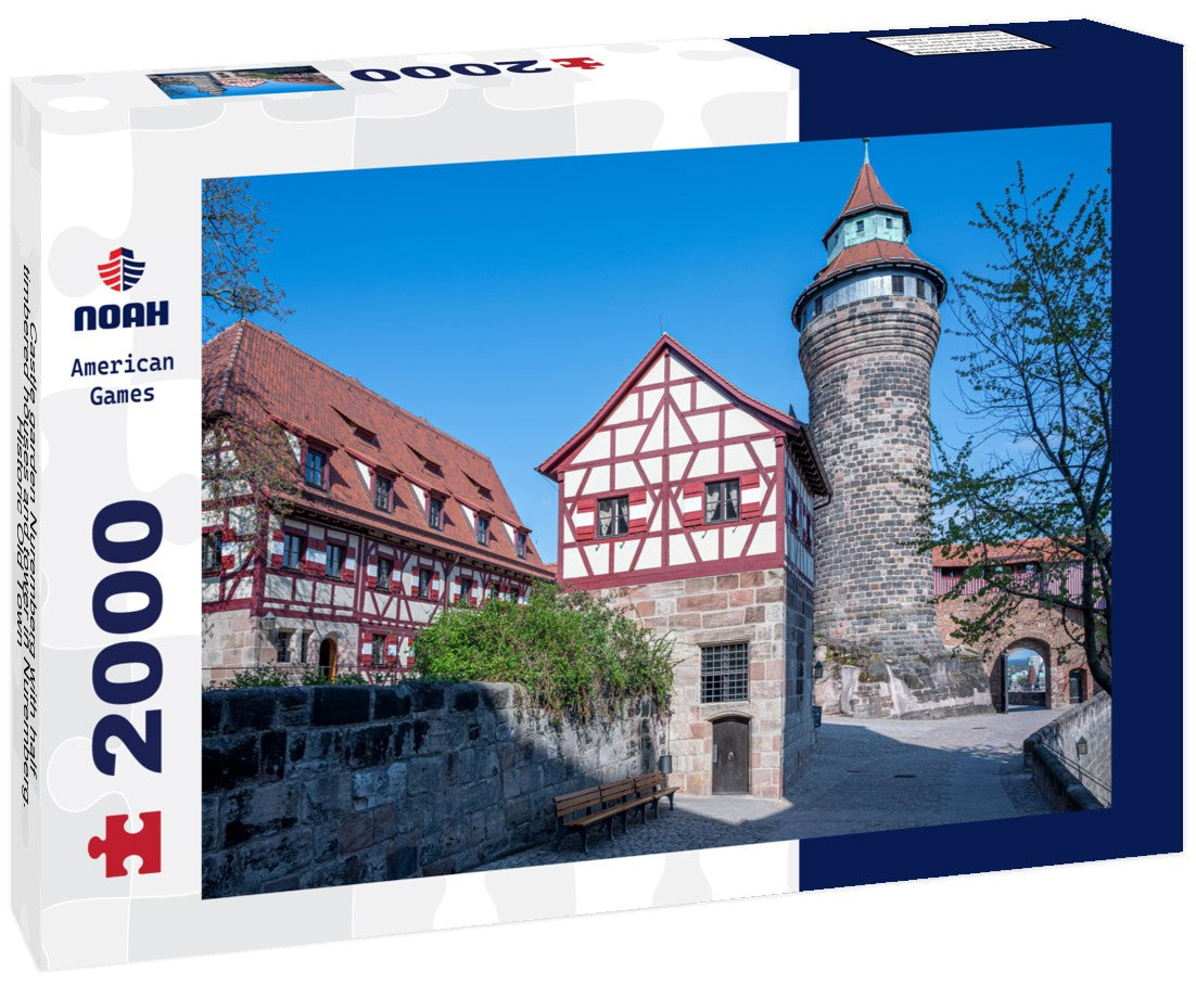 Castle garden Nuremberg with half-timbered houses and tower in Nuremberg. Historic Old Town 2000pc Puzzle