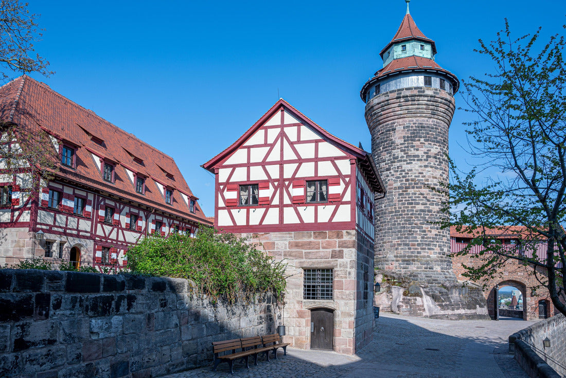 Castle garden Nuremberg with half-timbered houses and tower in Nuremberg. Historic Old Town 2000pc Puzzle