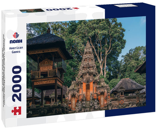 Noah Jigsaw Puzzle Temple in Ubud Sacred Monkey Forest Sanctuary. Balinese traditional architecture, Hindu temple in Ubud city 2000 pieces