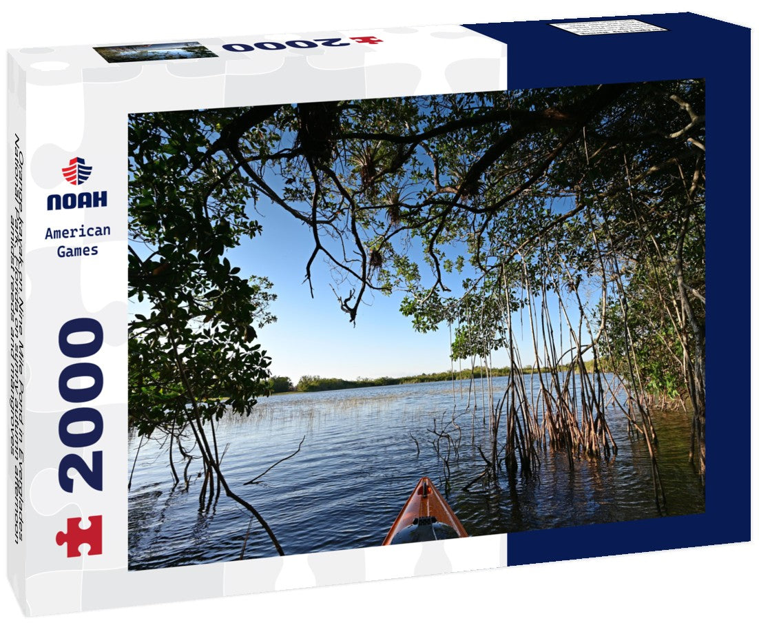 Noah Jigsaw Puzzle Orange kayak on Nine Mile Pond in Everglades National Park, Florida on sunny autumn afternoon amidst reeds and mangroves 2000 pieces