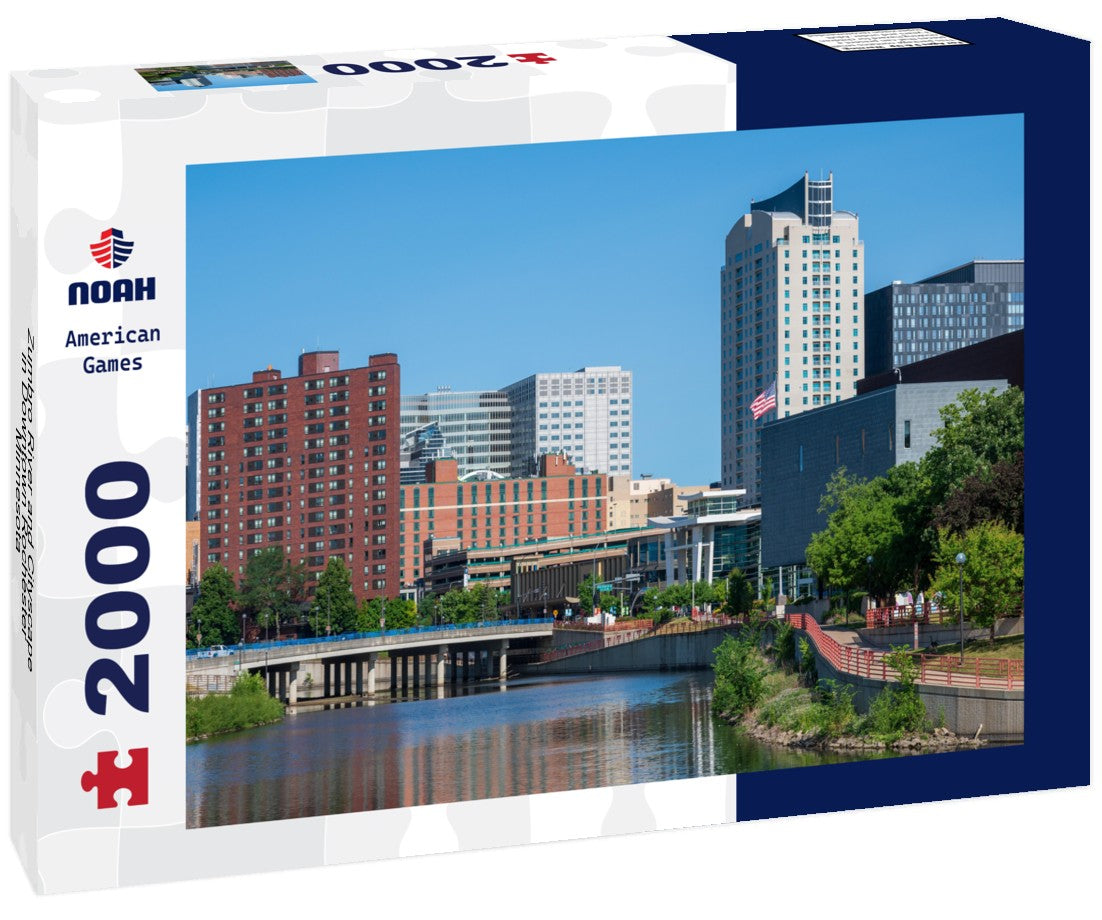 Zumbro River and Cityscape in Downtown Rochester, Minnesota 2000pc Puzzle