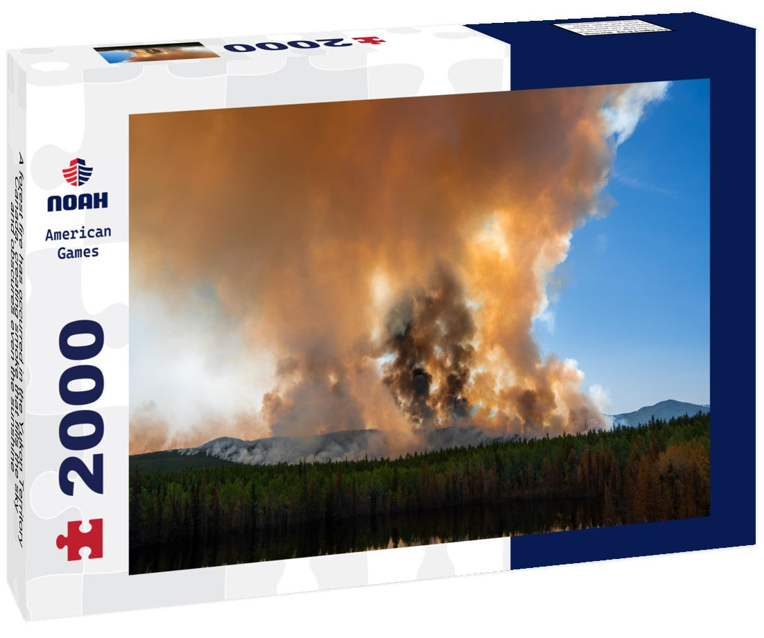 A forest fire has occurred in the Yukon Territory, Canada, creating smoke that fills the sky and obscures even the sunshine 2000pc Puzzle