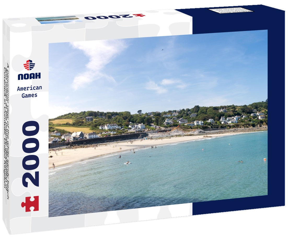 A the white sandy beach and ocean at the popular destination of Coverack in Cornwall, United Kingdom 2000pc Puzzle