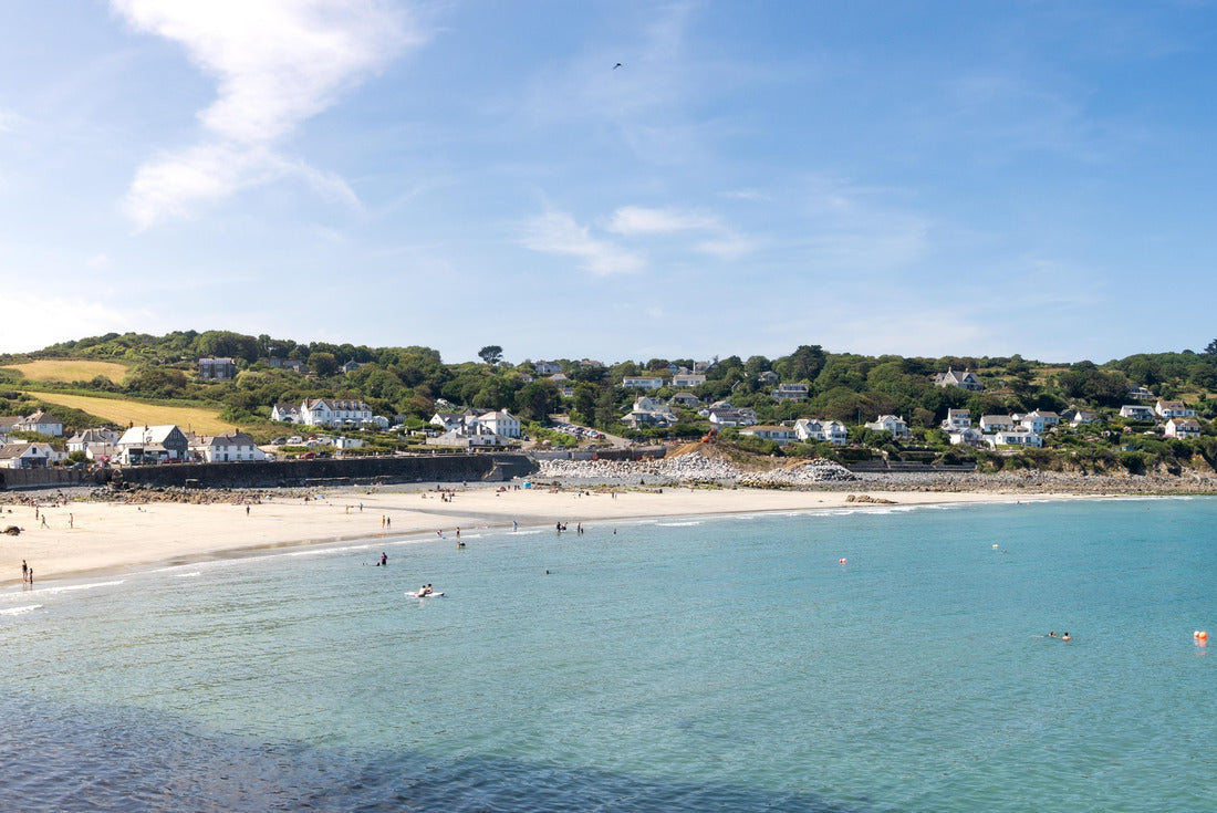 A the white sandy beach and ocean at the popular destination of Coverack in Cornwall, United Kingdom 2000pc Puzzle