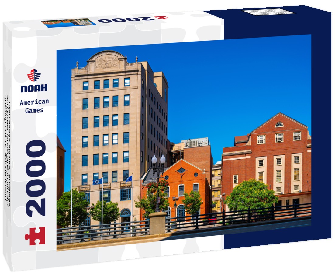 Providence skyline, buildings, and street landscape in vibrant uplifting colors, Rhode Island, USA 2000pc Puzzle