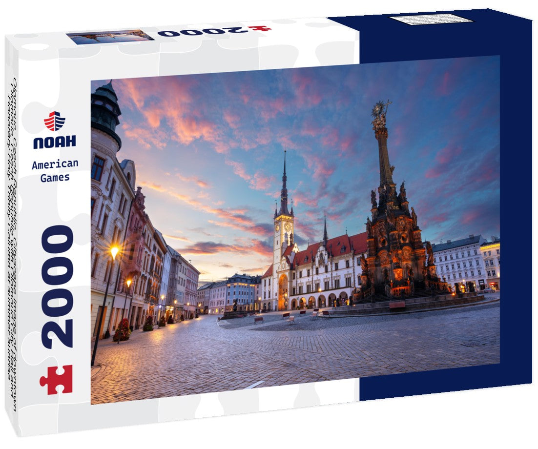 Olomouc, Czech Republic. Cityscape image of downtown Olomouc, Czech Republic with Olomouc City Hall and Honorary Holy Trinity Column at summer sunrise 2000pc Puzzle