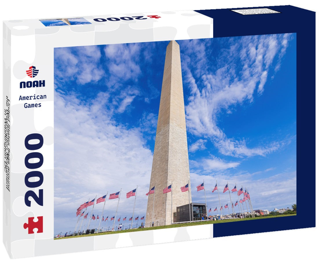 United States flags around the Washington Monument in Washington DC 2000pc Puzzle