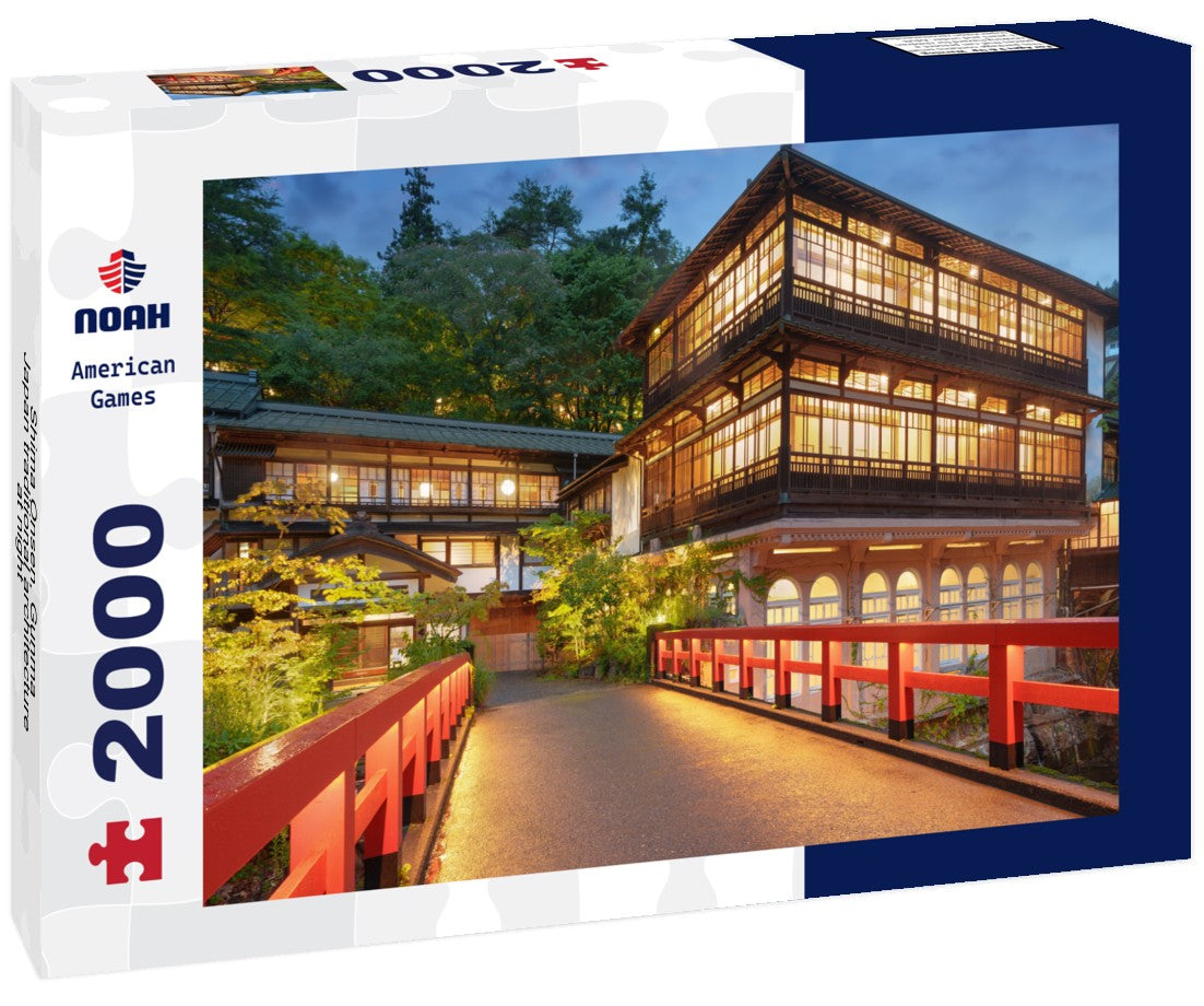 Noah Jigsaw Puzzle Shima Onsen, Gunma, Japan traditional architecture at night 2000 pieces