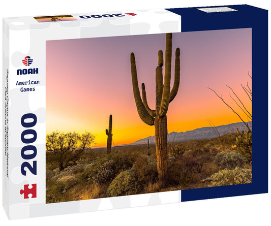 Noah Jigsaw Puzzle Saguaro Cactus in Saguaro National Park Arizona at sunrise 2000 pieces