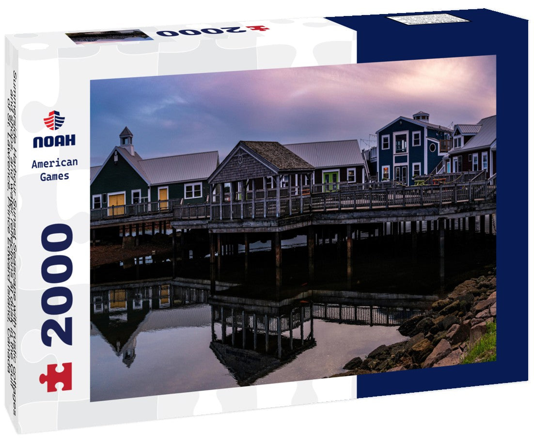 Summerside Harbour Sunset Seascape with rustic cottages and shops, and water reflections at dusk in the Gulf of St. Lawrence, Prince Edward Island, Canada 2000pc Puzzle