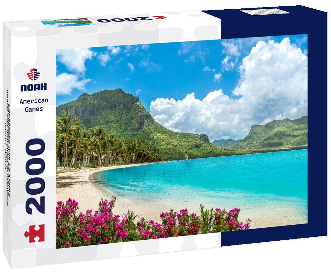 Noah Jigsaw Puzzle Landscape with Le Morne beach and mountain at Mauritius island, Africa 2000 pieces