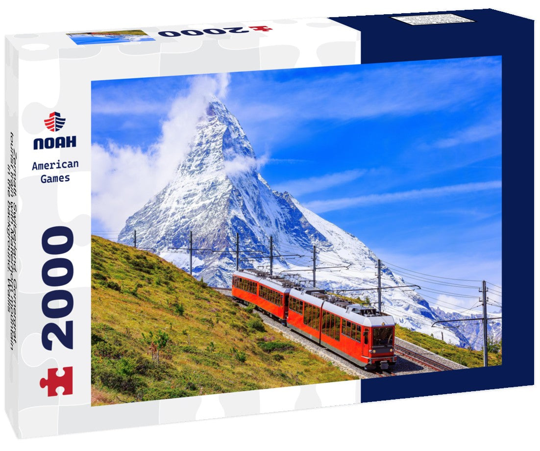 Noah Jigsaw Puzzle Zermatt, Switzerland. Gornergrat tourist train with Matterhorn mountain in the background. Wallis 2000 pieces