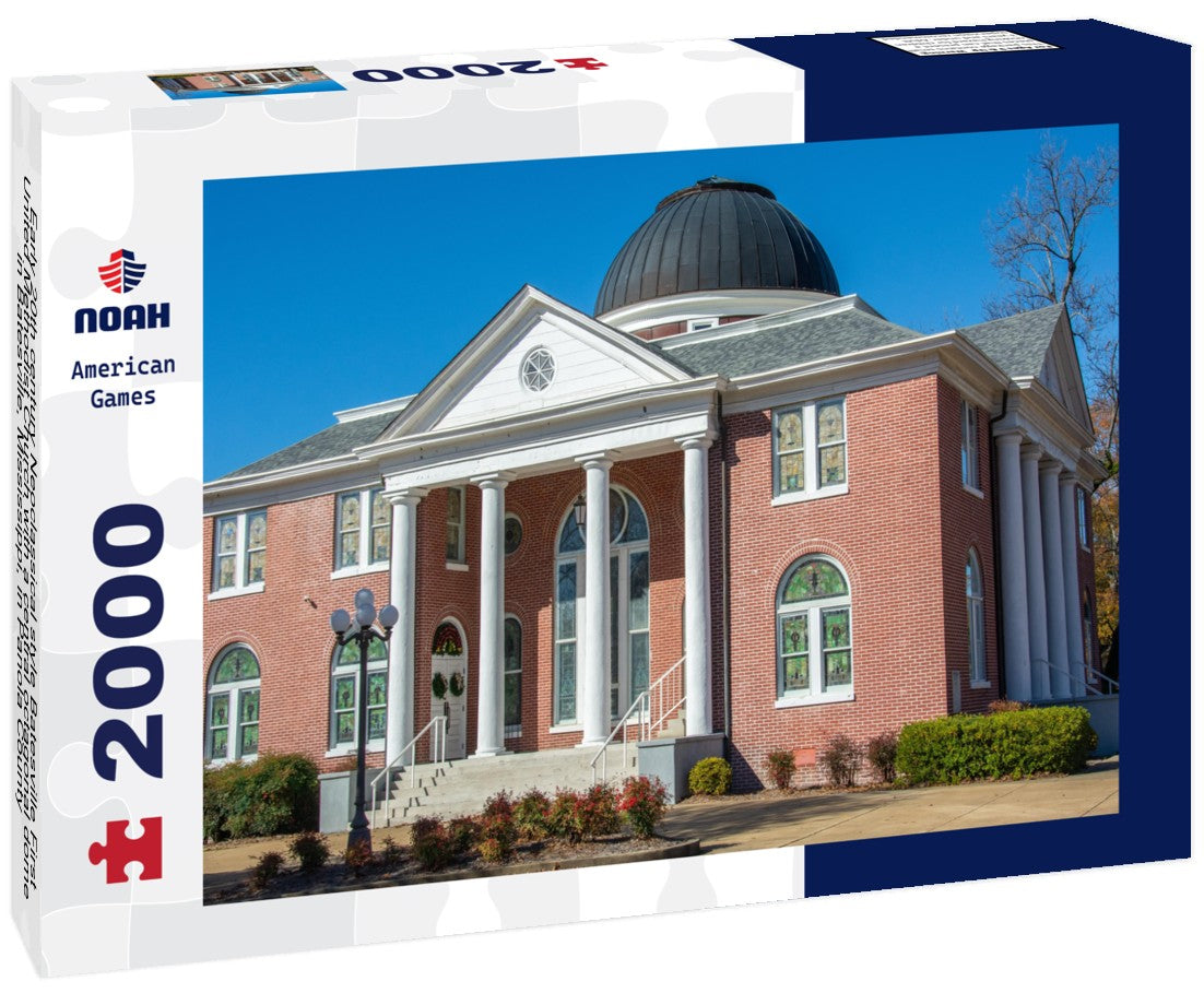 Early 20th century Neoclassical style Batesville First United Methodist Church with a central octagonal dome in Batesville, Mississippi, in Panola County 2000pc Puzzle