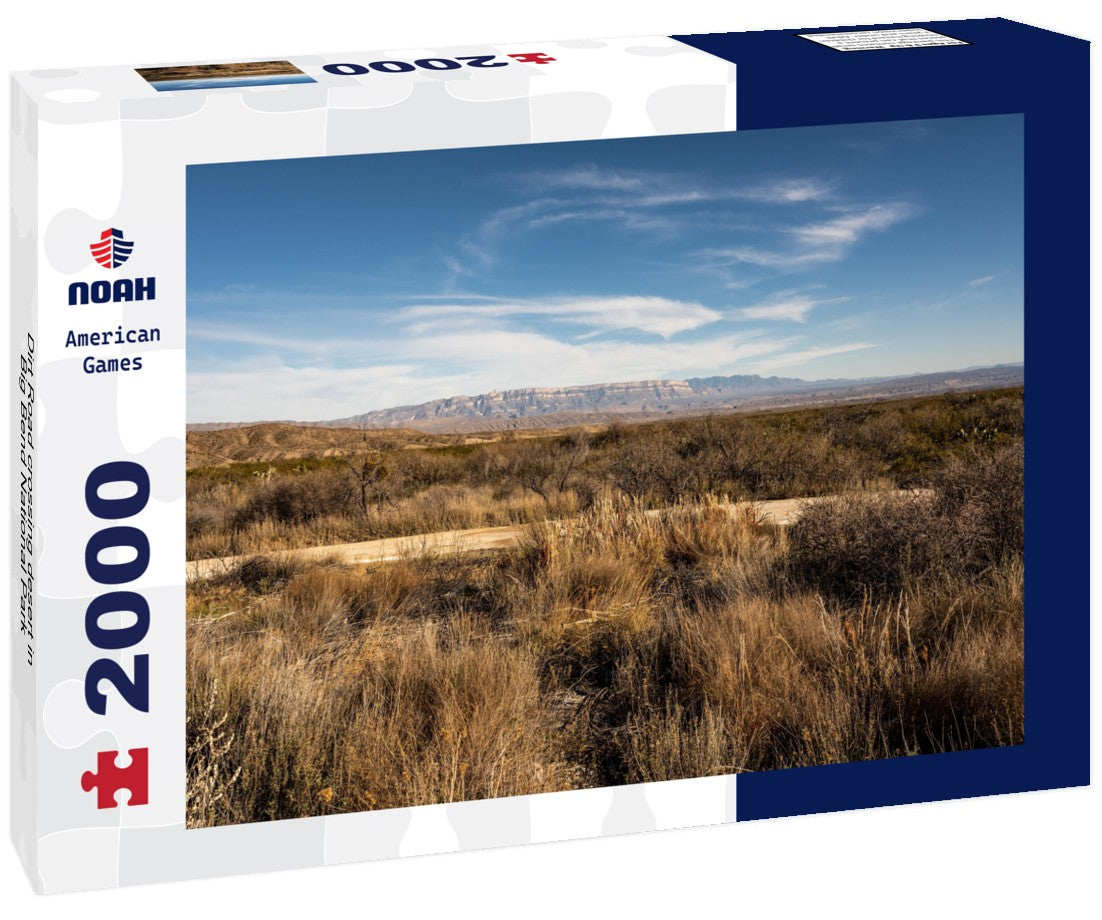 Dirt Road crossing desert in Big Bend National Park 2000pc Puzzle