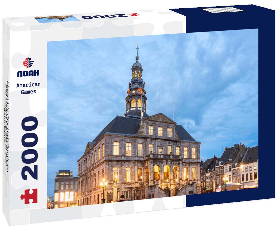 Maastricht City Hall (Stadhuis) and Market Square at dusk, Netherlands 2000pc Puzzle