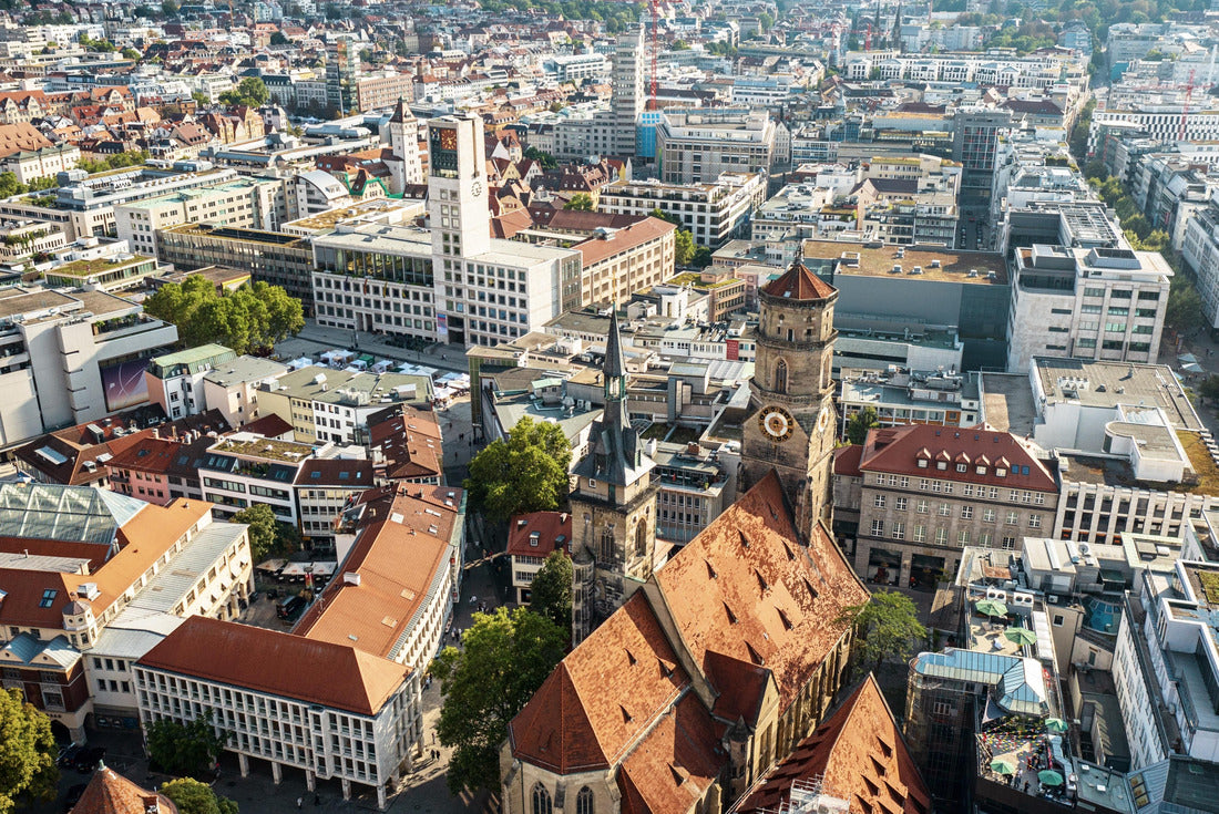 The Stiftskirche is a church in the center of Stuttgart, the capital of Baden-Württemberg. View from above of the city buildings 2000pc Puzzle