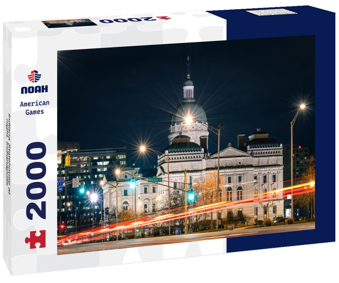 Noah Jigsaw Puzzle Indiana Statehouse at night, Indianapolis 2000 pieces