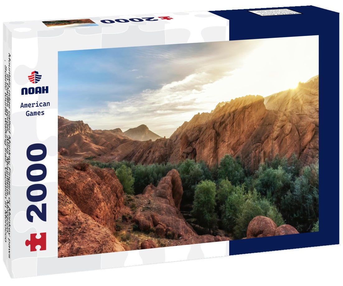 Mountain ridge called Monkey Fingers or Monkey paws in Dades gorge, Atlas Mountains, Morocco., Scenic tourist walking trail. Vacation in Morocco 2000pc Puzzle