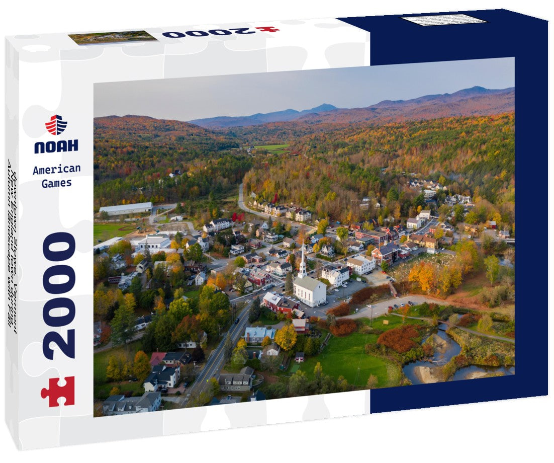 downtown Stowe, Vermont New England town during Autumn landscape with Fall Foliage colors 2000pc Puzzle